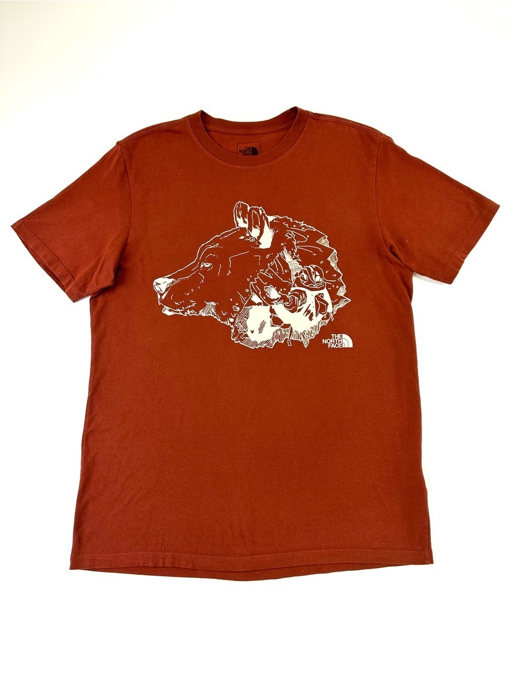 The North Face rust bear face graphic tshirt Medium Cotton Casual Outdoorlife